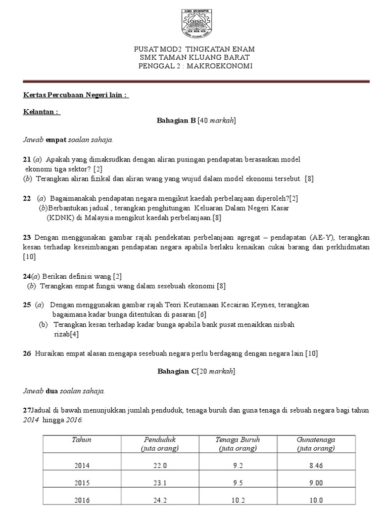 Soalan Percubaan Negeri Pdf