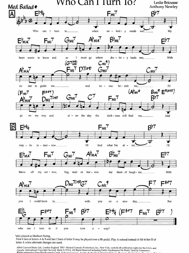 Who Can I Turn To PDF