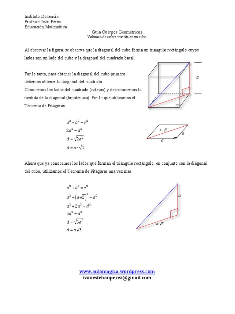Como Se Calcula La Diagonal De Un Rectangulo Diagonal de Un Cubo | PDF | Euclides | Geometria clasica