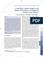 Credit Risk, Capital Adequacy and Bank Performance An Empirical Evidence From Pakistan