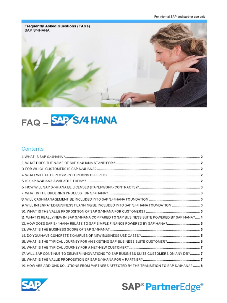 Sap S/4Hana: Frequently Asked Questions (Faqs) | PDF | Sap Se | Cloud ...