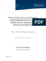 Evaluacion de La Capacidad Sismoresistente de Una Edificacion Empleando Tecnicas Pushover PDF
