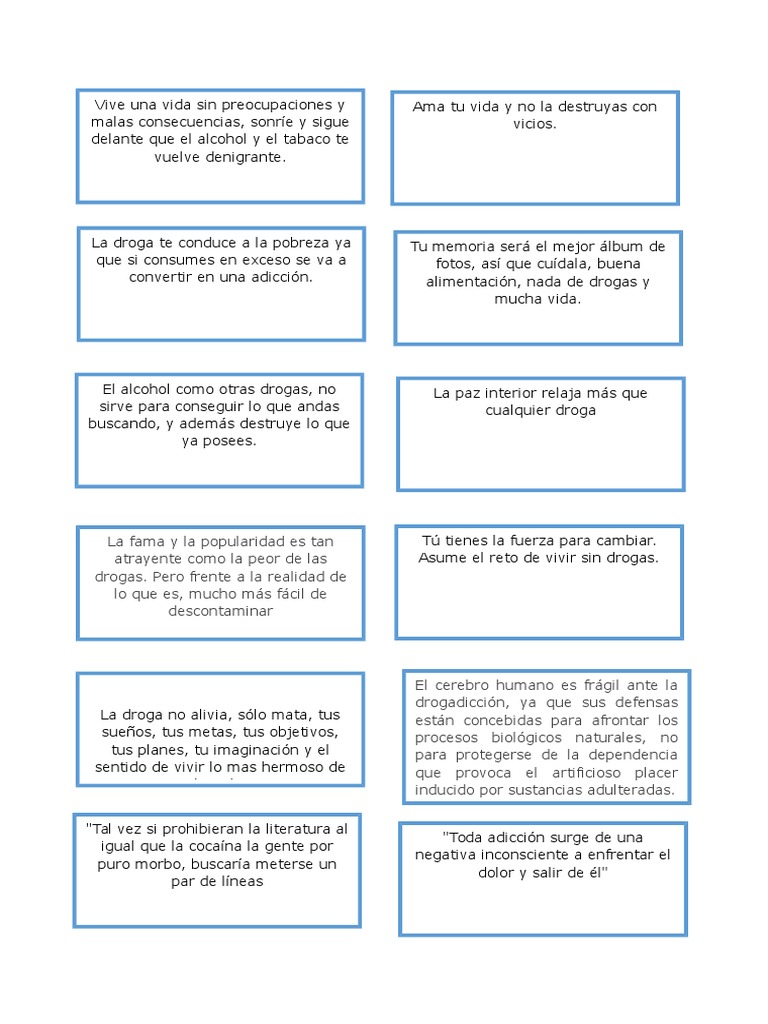 Frases Contra Las Drogas | PDF | La dependencia de sustancias | Drogas, image size:768x1024