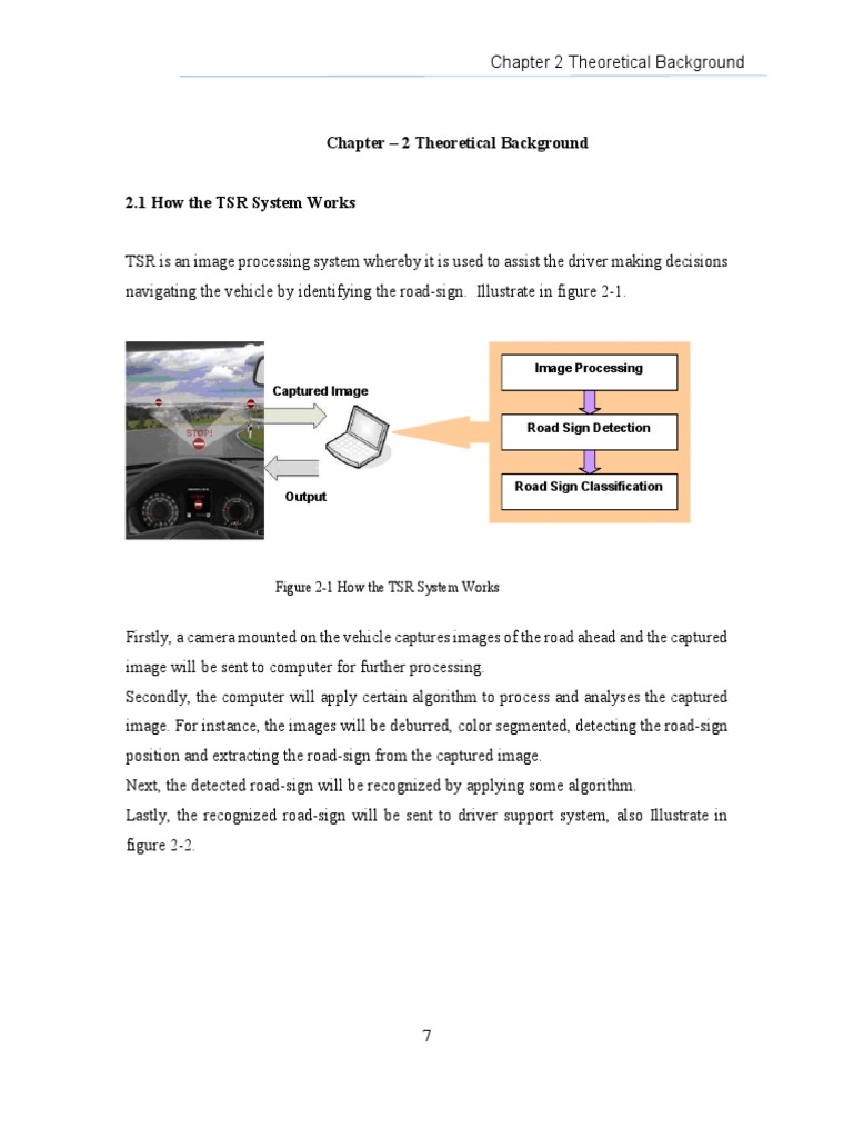 Image Processing Captured Image: Figure 2-1 How The TSR System Works ...
