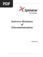 Syniverse Dictionary of Telecomunnications