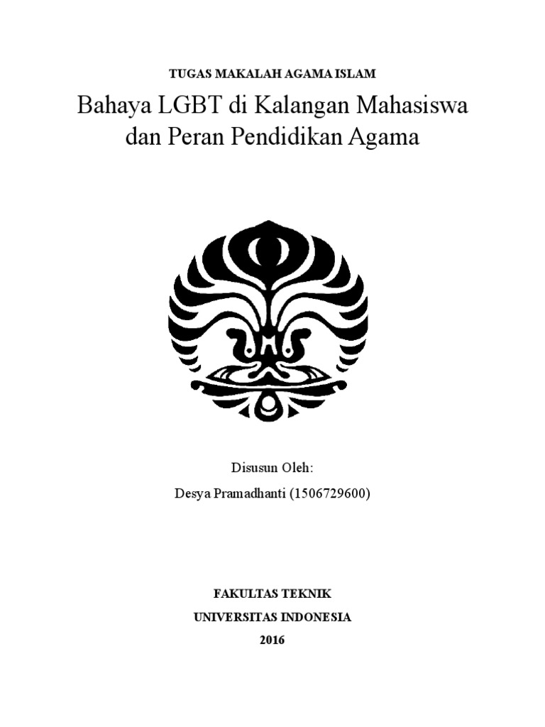 Makalah Bahaya Lgbt Bagi Mahasiswa Dan Peran Agama Dalam Melawan Lgbt Pdf