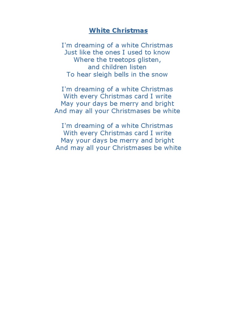 white christmas lyrics | pdf