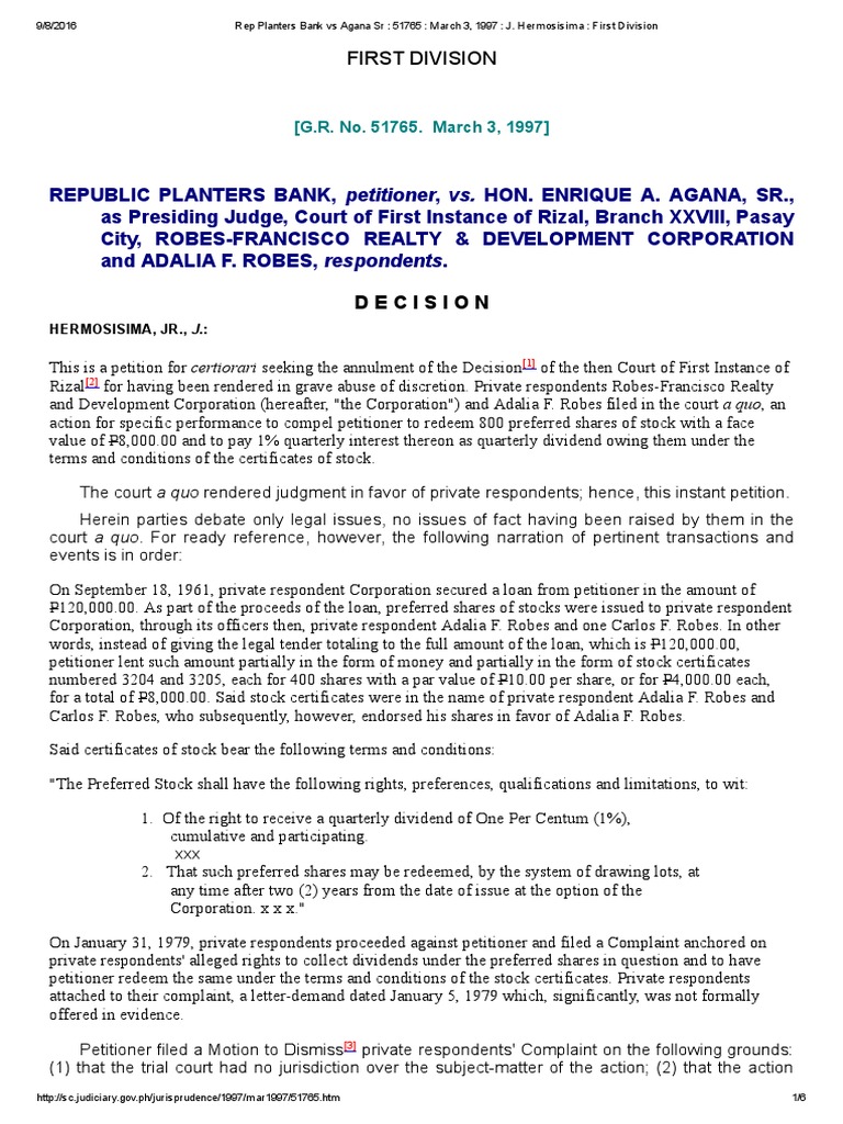 34 Rep Planters Bank Vs Agana SR 51765 March 3, 1997 J PDF