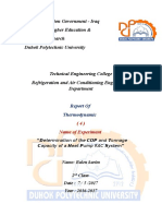 COP and Tonnage of a Heat Pump RAC System Report