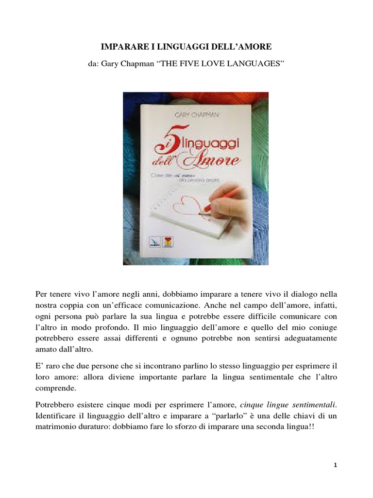 I 5 Linguaggi Dell'amore Pdf Gratis