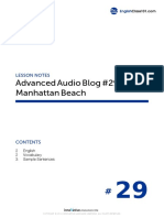 Advanced Audio Blog #29 Manhattan Beach: Lesson Notes