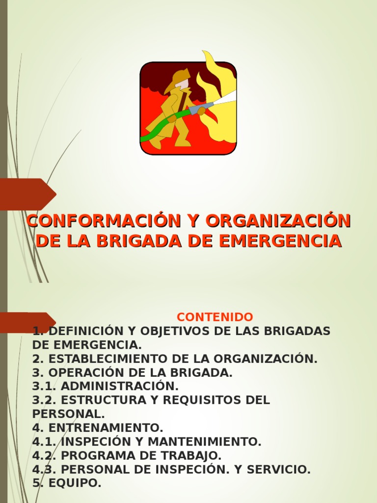 Organización de Brigadas de Emergencia | PDF | Bombero | Primeros auxilios