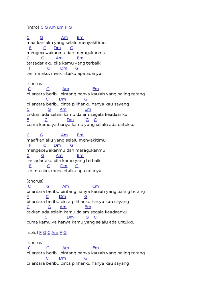 Kunci Gitar Di Antara Seribu Bintang Pdf
