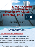 Design, Fabrication and Testing of Flat Plate Solar Thermal Collector