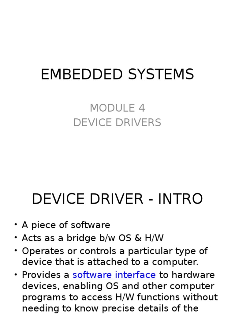Device Drivers PDF Device Driver Operating System
