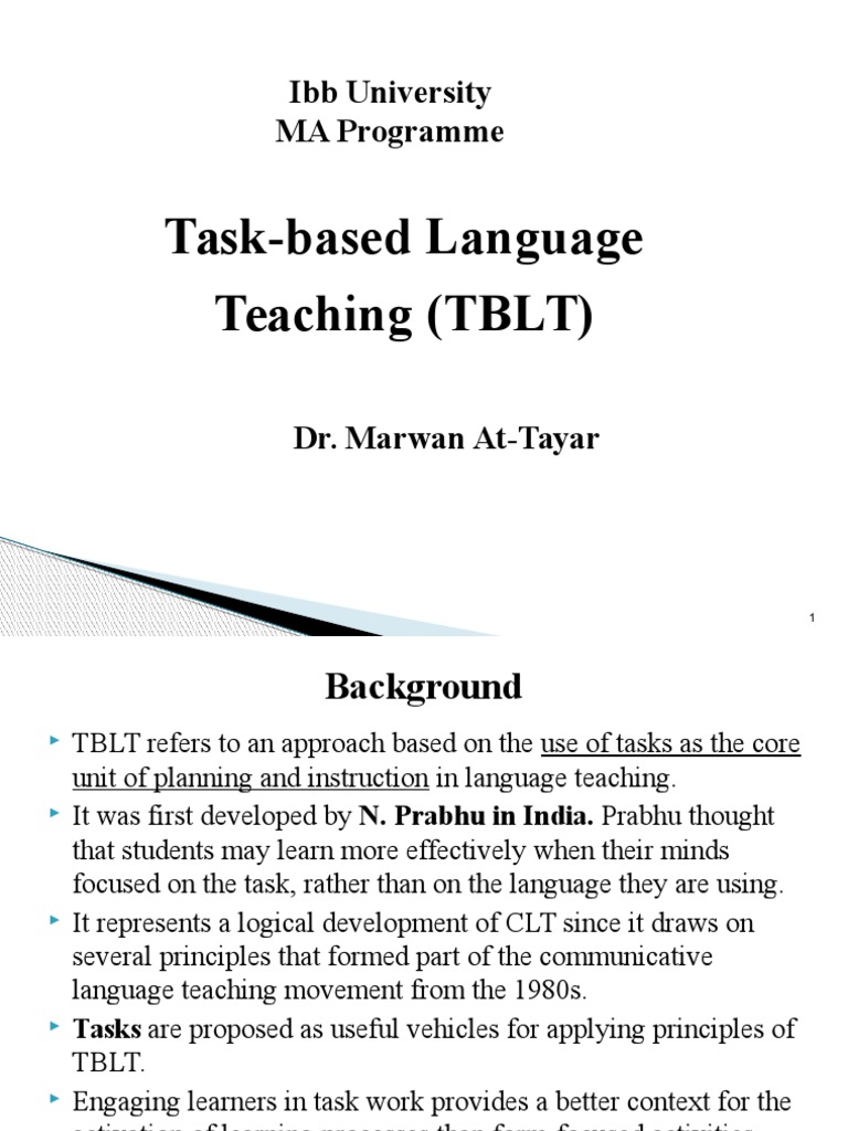 Overview of Task-Based Language Teaching | PDF | Language Acquisition ...