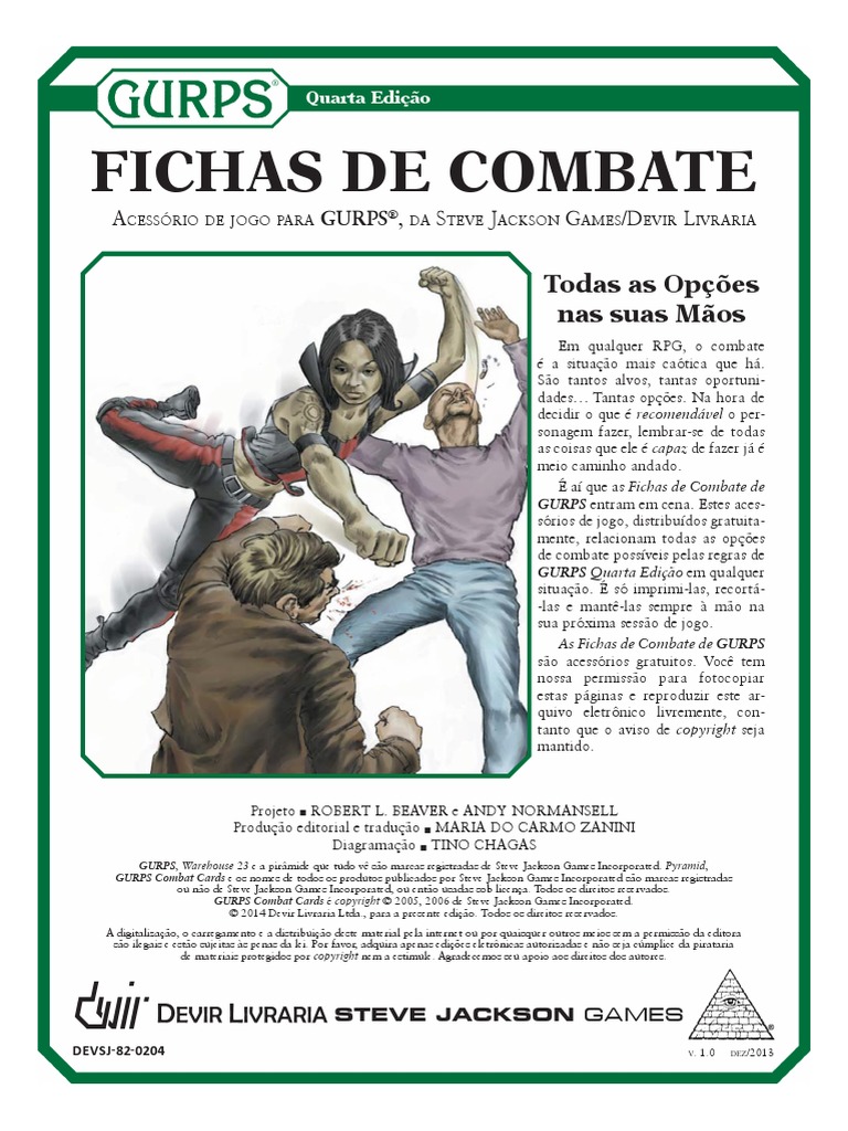 GURPS 4E - Fichas de Combate PDF | PDF | Jogos de RPG | Lazer