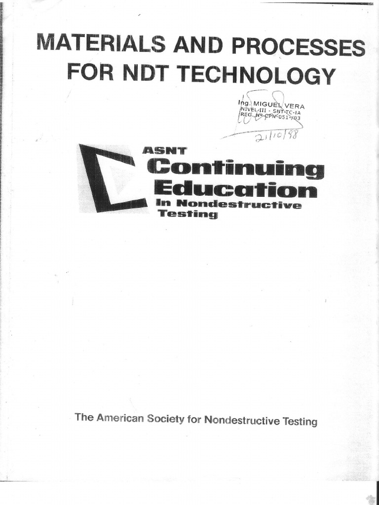 Materials and Processes For NDT Technology PDF