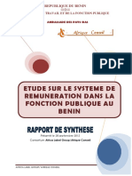 Rapport Synthese Etude Sur Le Systeme de Remuneration Dans La Fonction Publique Au Benin