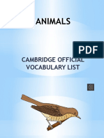 ANIMALS - CAMBRIGE VOCABULARY-MOVERS 5 y 6 Audio-1.ppsx