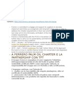 A Ferrero Palm Oil Charter E La Partnership Con TFT: RSPO Certified Under The Segregated Endorses