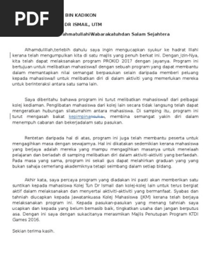 Teks Ucapan Pengetua Ktdi Reviewed Pdf