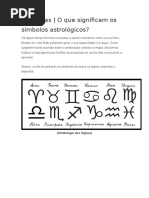 Simbolos Da Astrologia