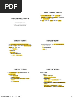 Exercise Prescription