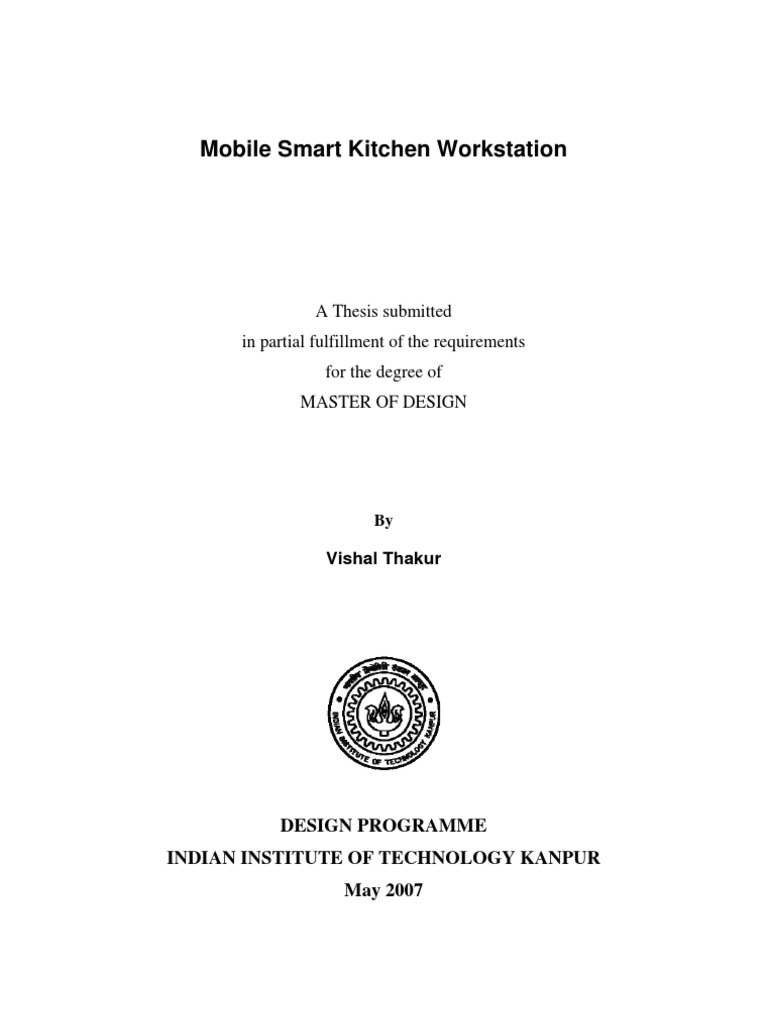 Design Thesis On Smart Modular Kitchen | PDF | Kitchen | Economic Growth