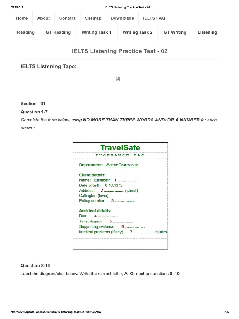 IELTS Listening Practice Test - 02 | PDF