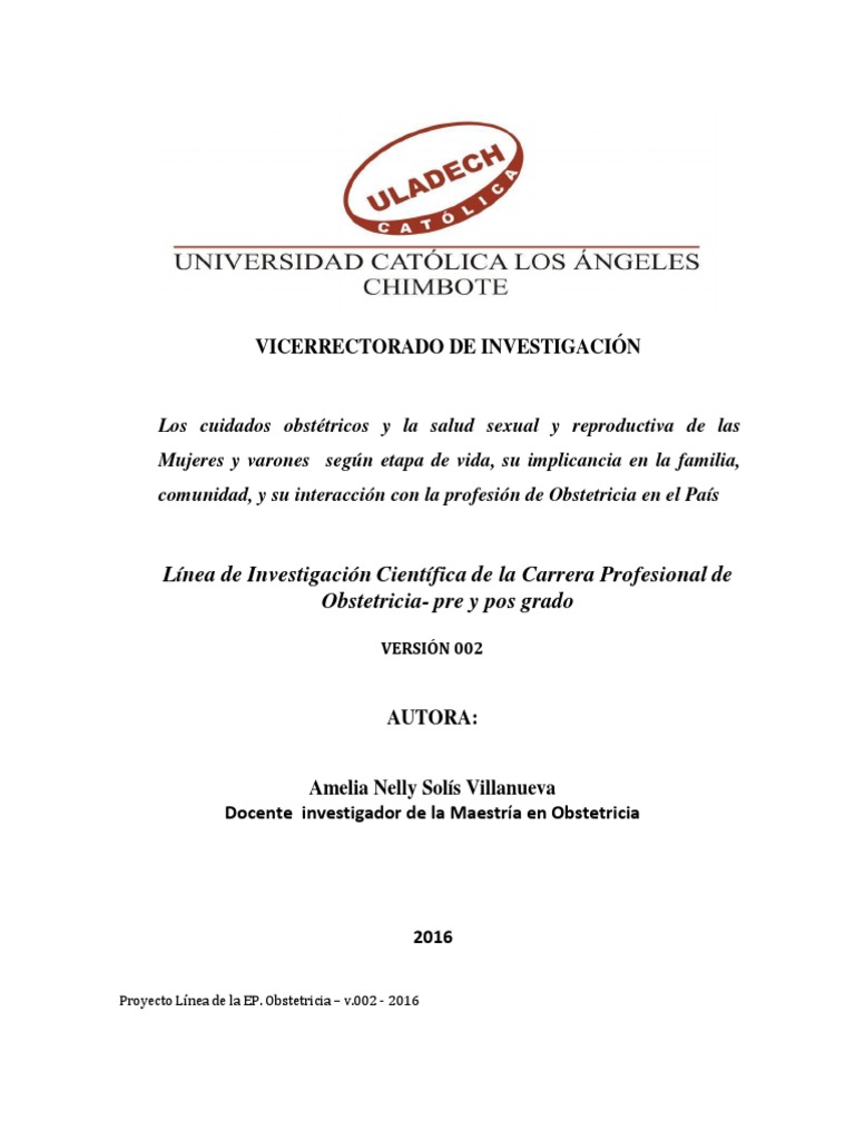 Linea de Investigacion Obstetricia | PDF | Partería | Salud reproductiva