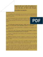 El Homicidio Agravado Por Odio de Genero y El Femicidio