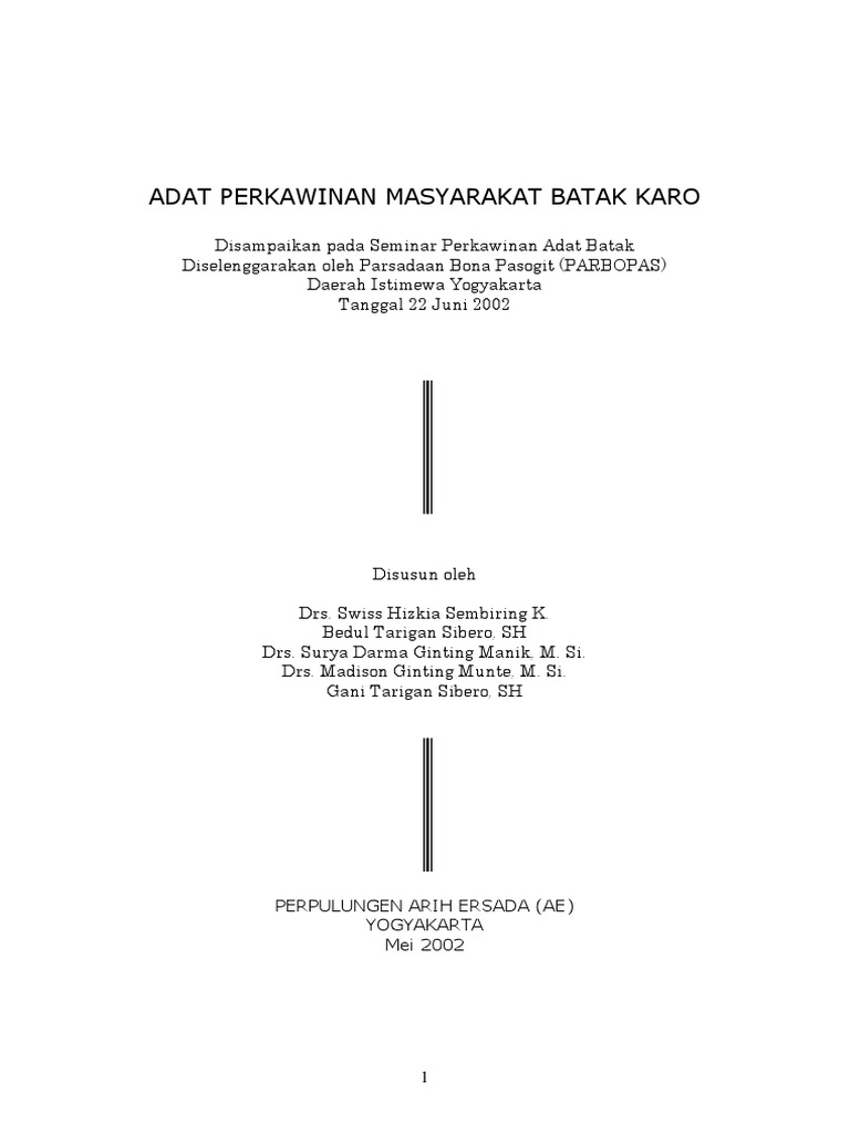Adat Perkawinan Batak Karo Copy