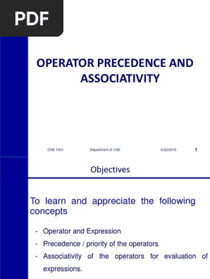 7operator Precedence Associativity Pdf Theoretical Computer Science Formalism Deductive