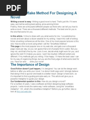 The Snowflake Method for Designing a Novel