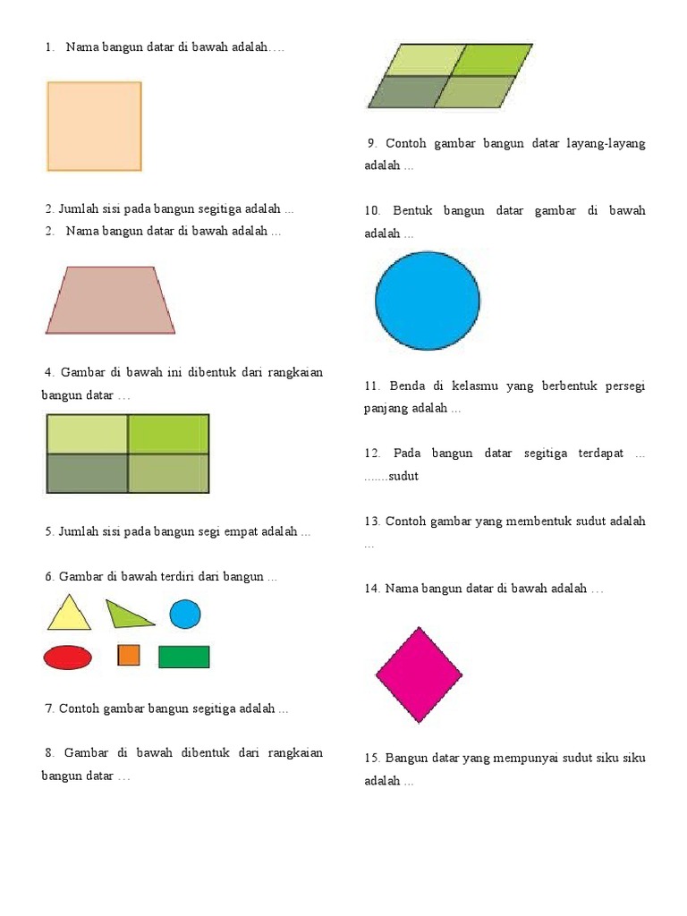 Bangun Datar Sd Kelas 2