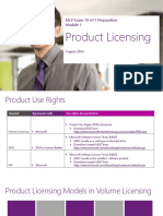 Microsoft Volume Licensing MCP - Module 1 Product Licensing 70671 - 082012 PDF
