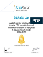 Nicholas Leo-ScrumAlliance CSM Certificate