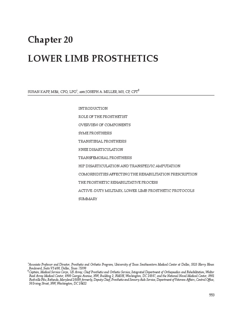 Lower Limb Prosthetics | PDF | Prosthesis | Foot