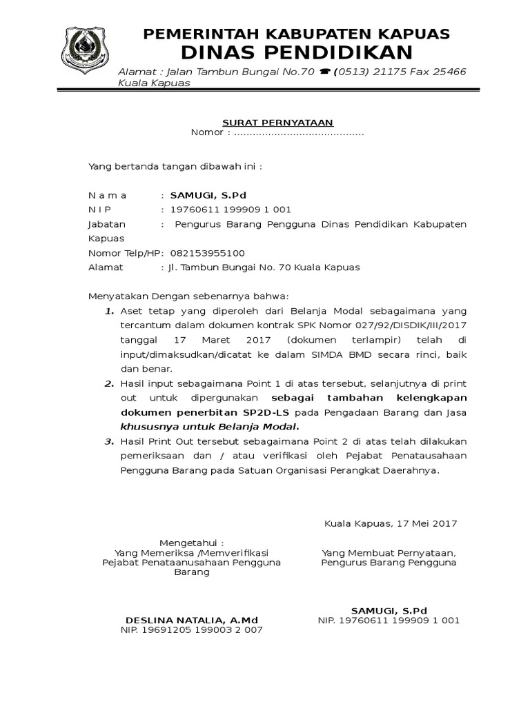 Contoh Surat Kesanggupan Supply Barang Kumpulan Surat