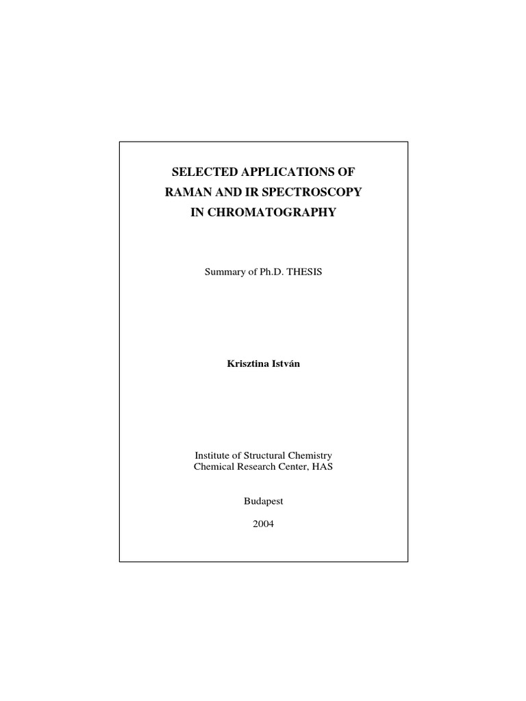 Selected Applications of Raman and Ir Spectroscopy in Chromatography ...