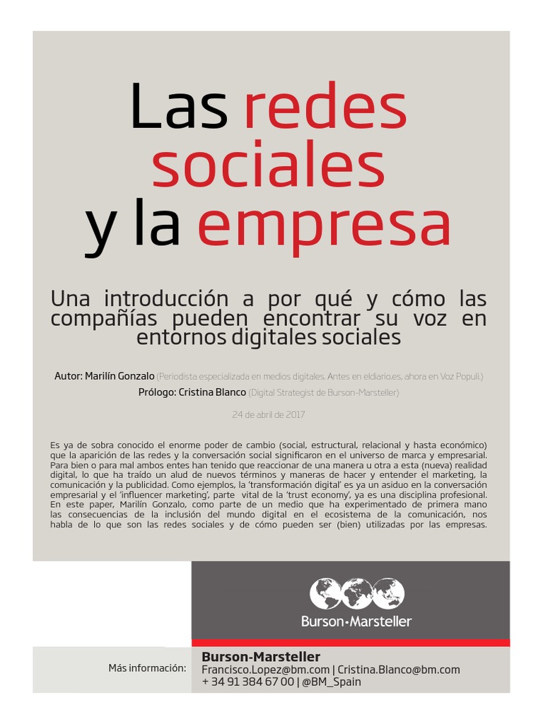 Las Redes Sociales y La Empresa | PDF | Servicio de redes sociales ...
