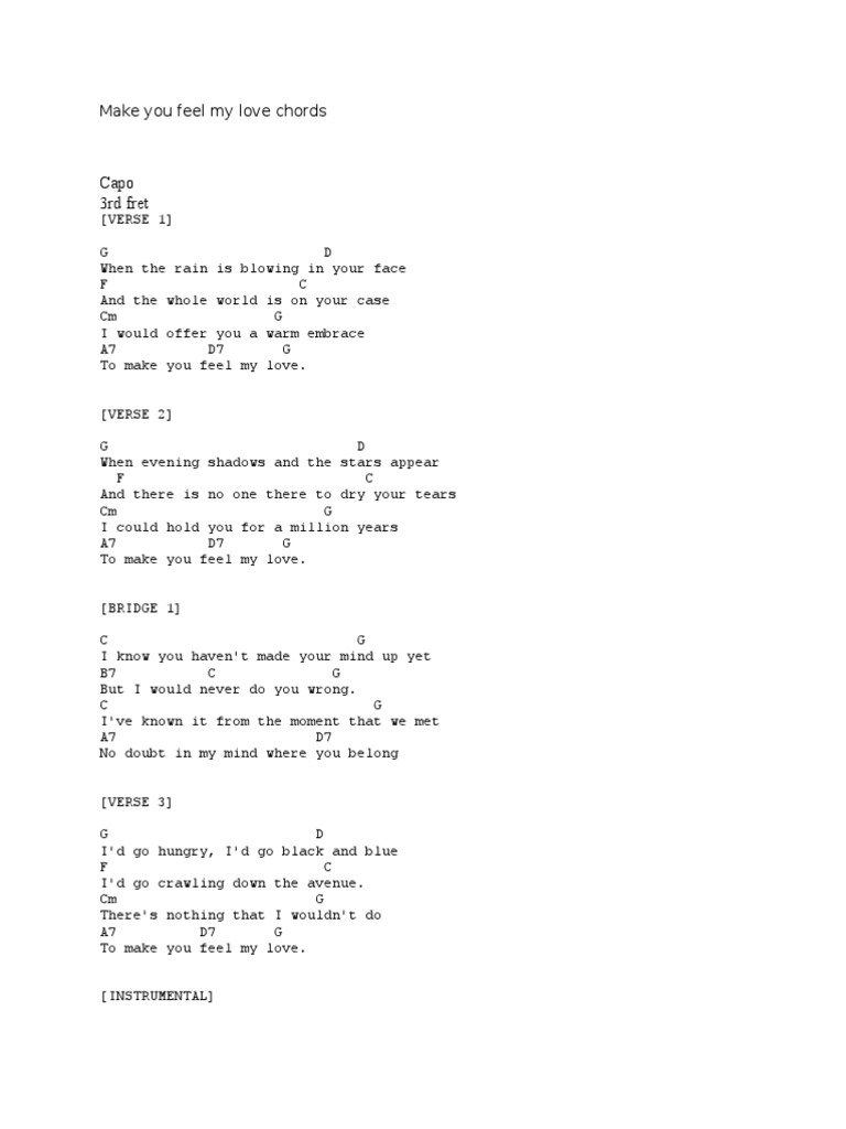Make You Feel My Love Chords