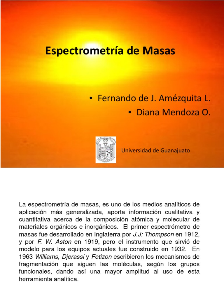 Espectrometria de Masas | PDF | Espectrometría de masas | Ion