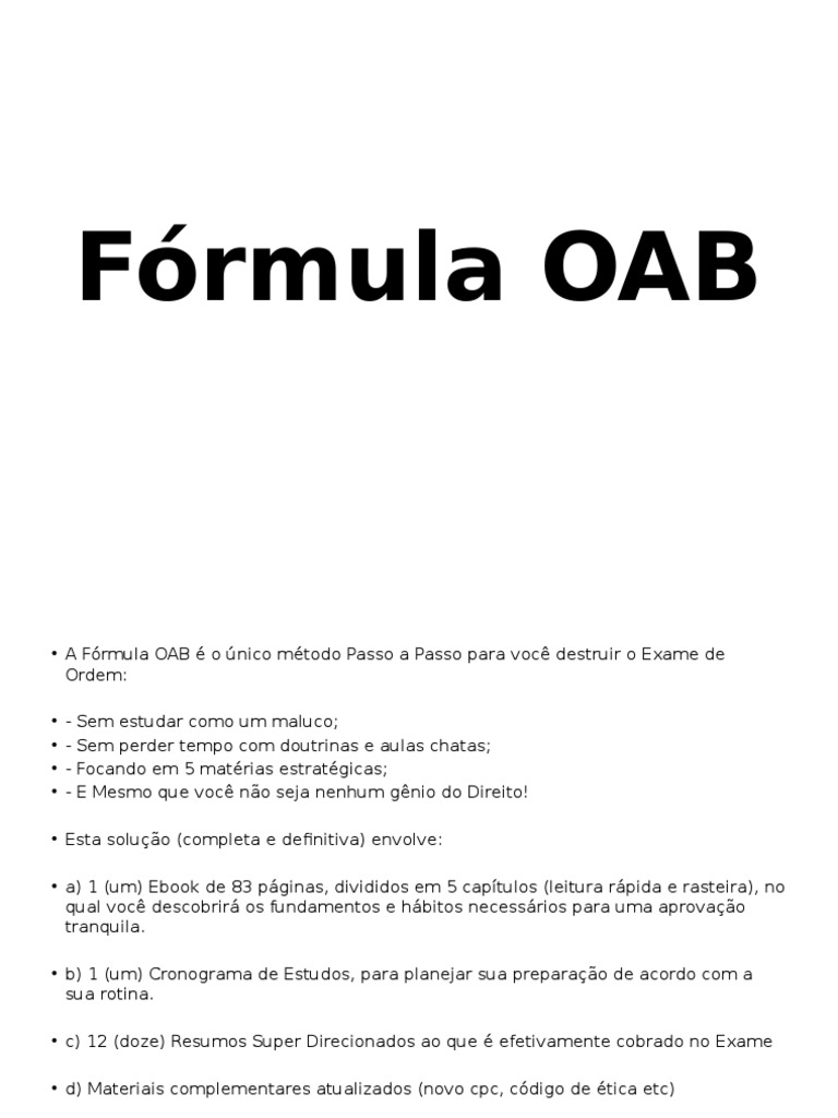 Fórmula OAB | PDF