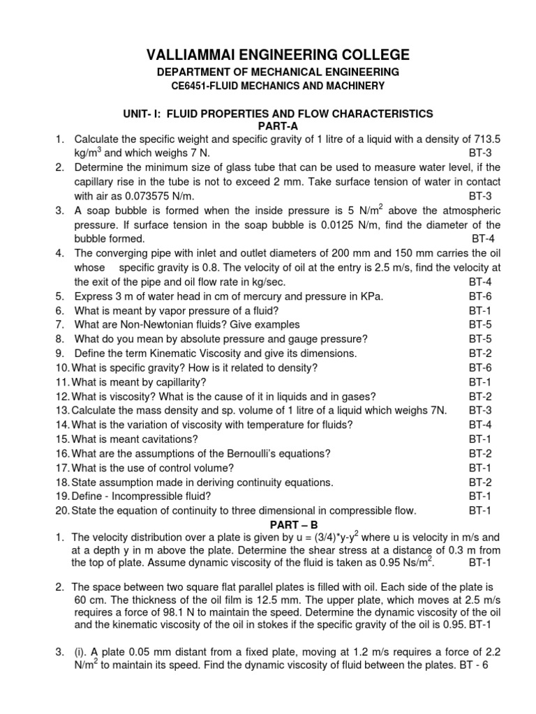 Fluid Mechanics and Machinery Notes | PDF | Turbine | Boundary Layer