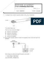 Limestone Academy: (Subject Test On REVERSIBLE REACTIONS)