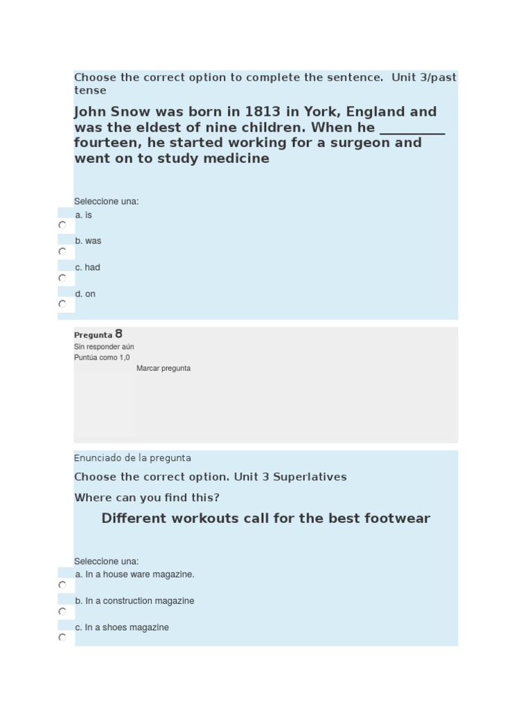Choose the Correct Option to Complete the Sentence