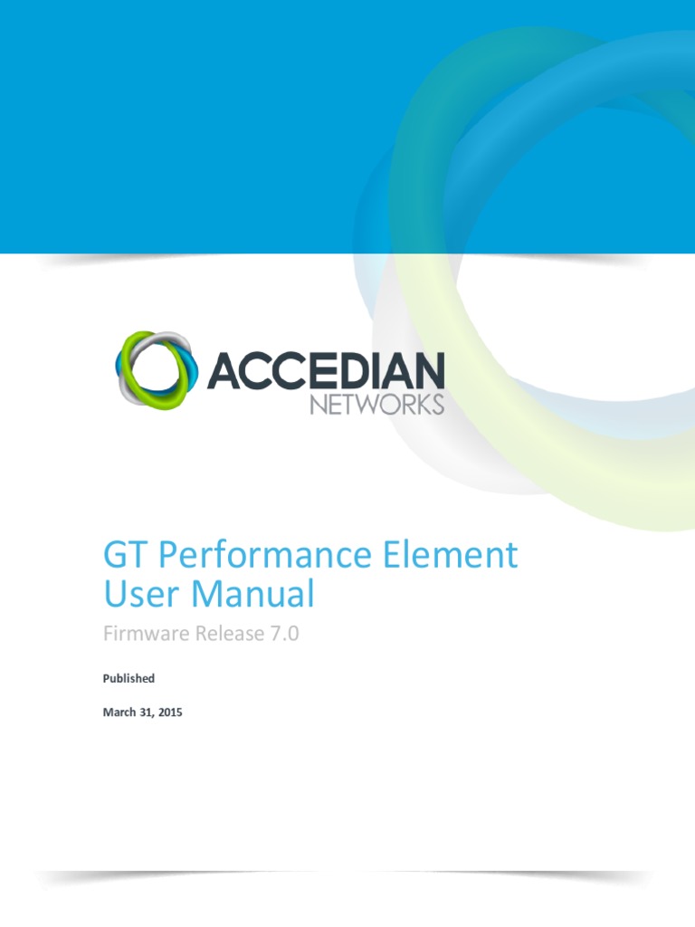Gt V7 0 X Performance Element User Manual Computer Network Ethernet