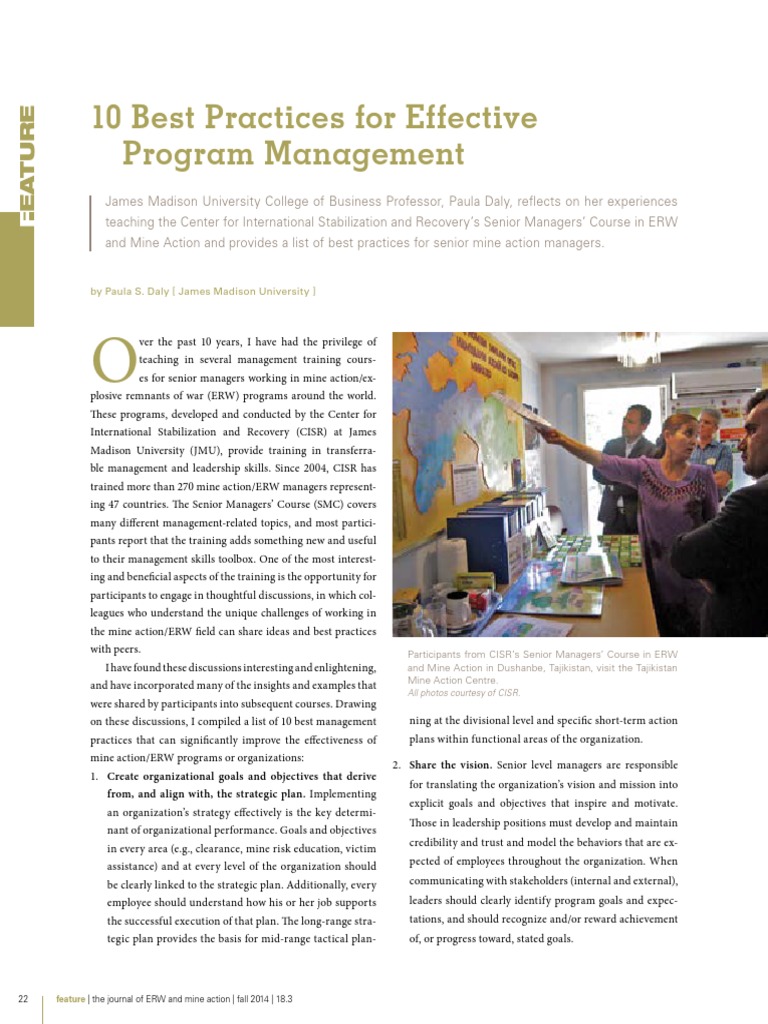 10 Best Practices For Effective Program Management: by Paula S. Daly ...